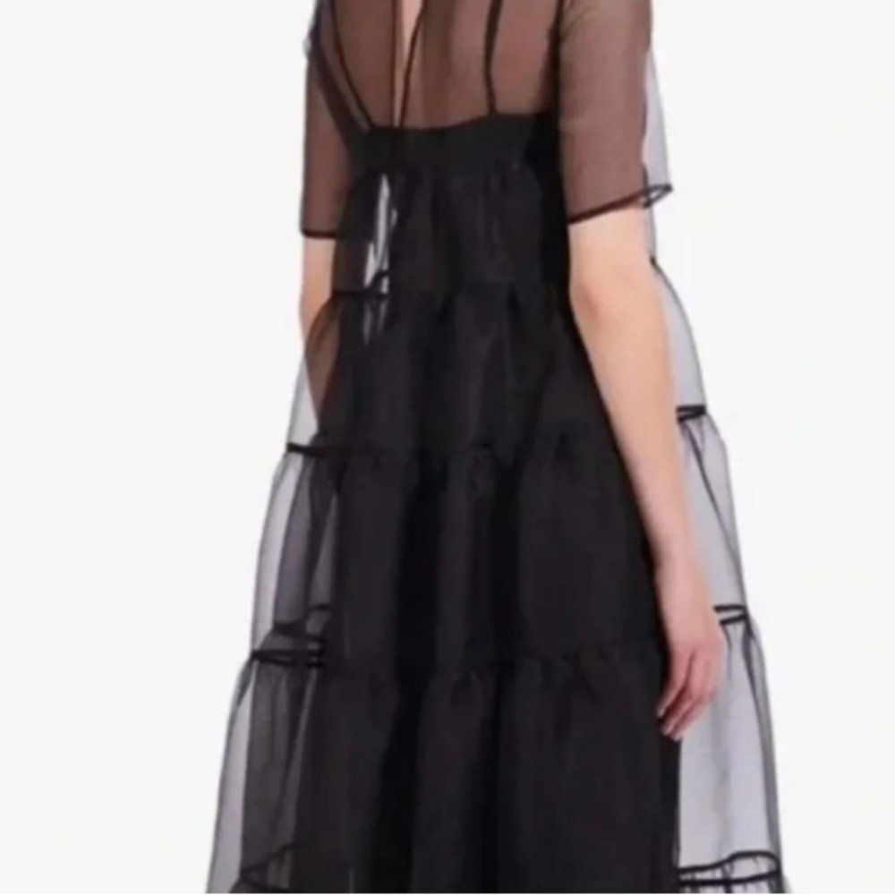 Staud Hyacinth Tiered Organza Overlay Maxi A-Line 2 Piece Dress Black NWT - Picture 7 of 9
